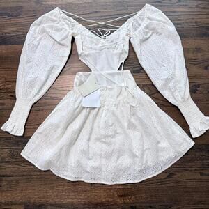 NWT SABO LUXE White Aliah Dress US Small~4